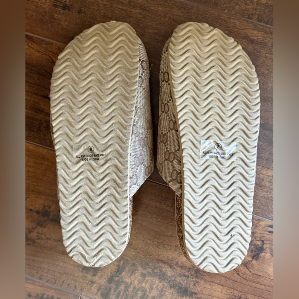 Shop Tallulah Canvas Horsebit Slides with Gold Bit Accent - Picture 2 of 3